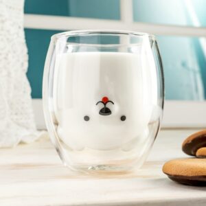 Pahar dublu ,interior in forma de Caine 260ml